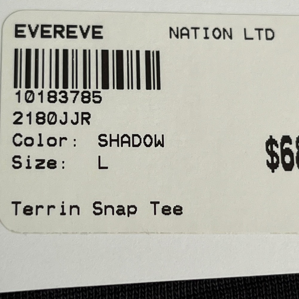 NWT Nation LTD Terrin Snap Tee Shadow Grey Gold Shoulder Buttons Large - Picture 4 of 6